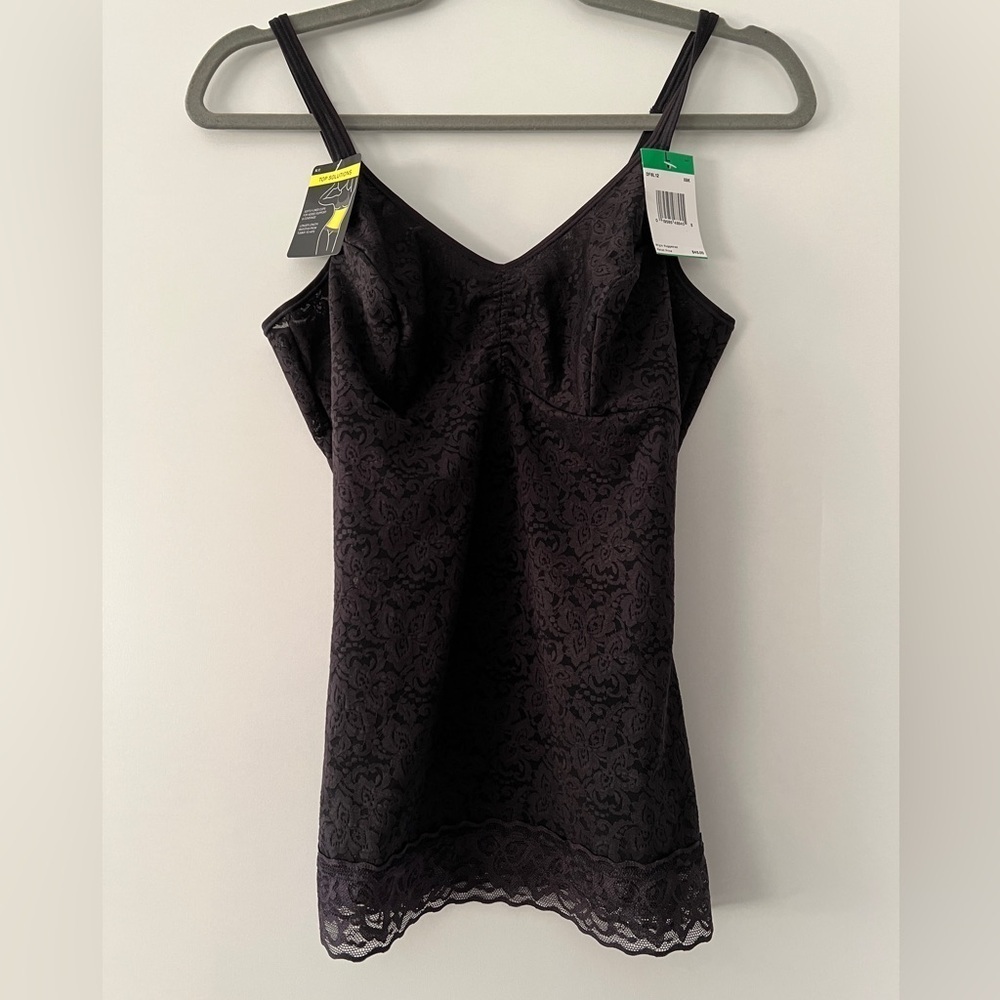 NEW Bali Lace 'N Smooth Shaping Camisole, Black, Large - Picture 4 of 10